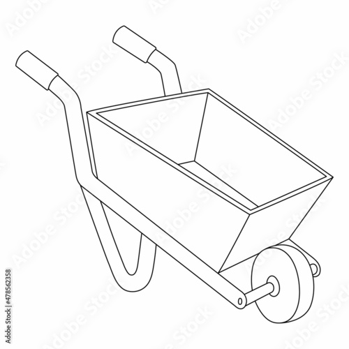 Wheelbarrow Coloring Page for Kids