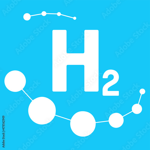 Blue Hydrogen H2 technology logo . h2 combustion engine for emission free eco friendly transport. EPS Vector File