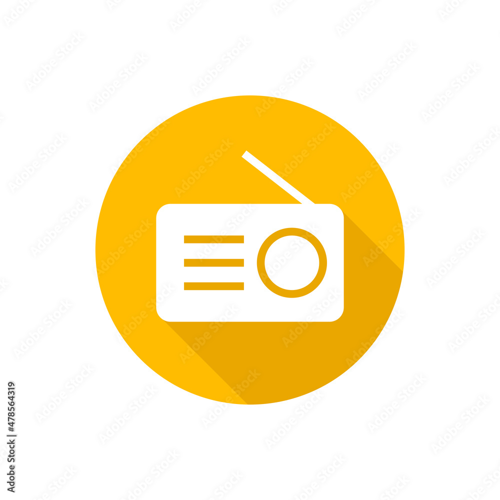 Radio flat icon with shadow Radio flat icon with shadow