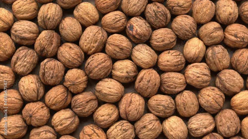 Nut walnut top view close-up texture. Background, table spin. Nut walnut top view close-up texture. Background, table spin.