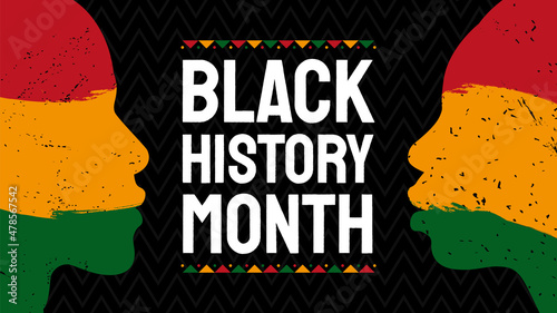 African American History or Black History Month. Female and male silhouette