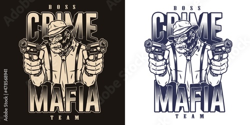Gorilla mafia boss emblem