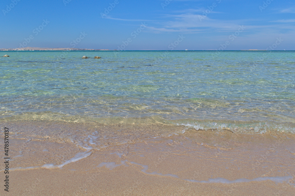Sandy wild beach of the Red Sea.
