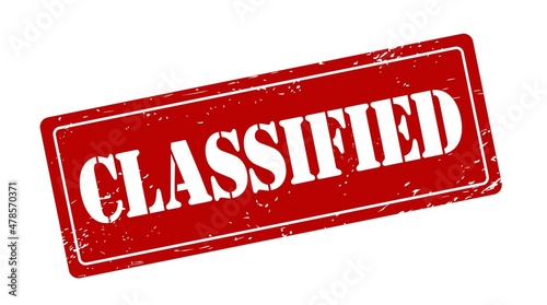 Classified red rubber stamp