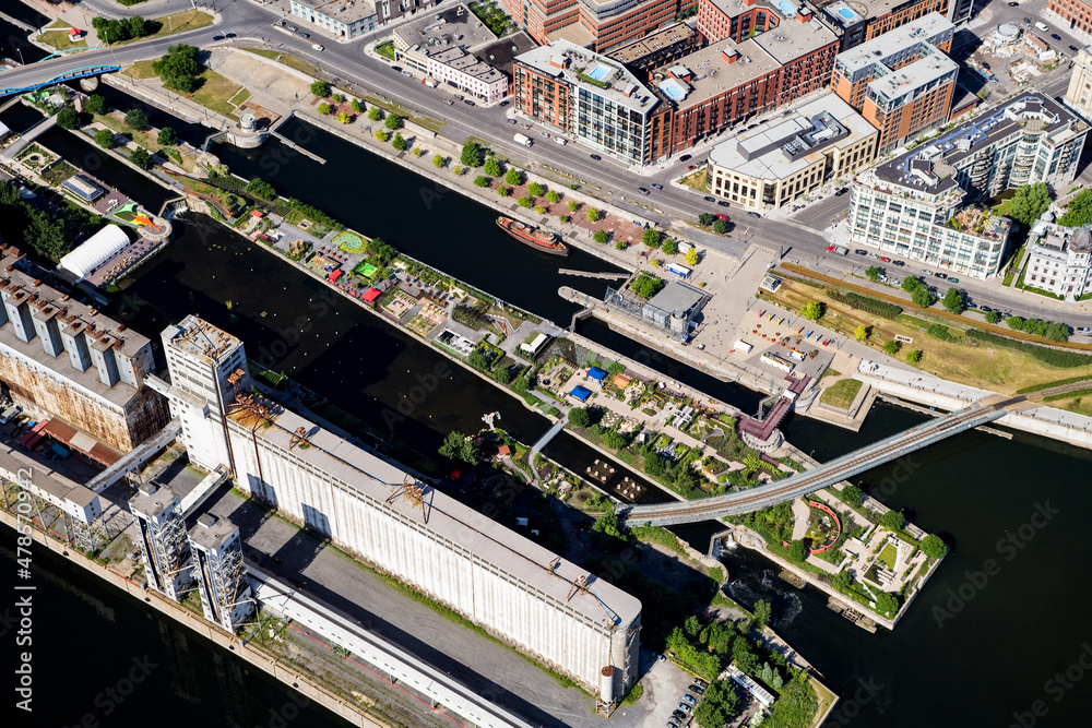 Fototapeta premium Montreal St Lawrence Waterfront Industries Quebec Canada