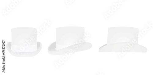 White bowler hat. vector illustration