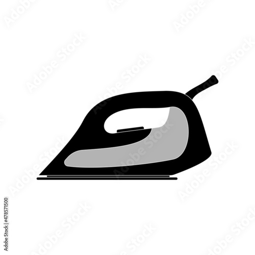 Modern electric iron for ironing clothes on a white background.