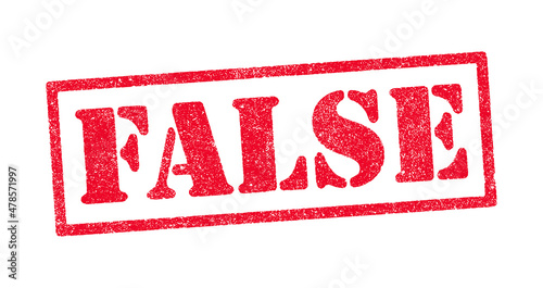 Vector illustration of the word False in red ink stamp photo