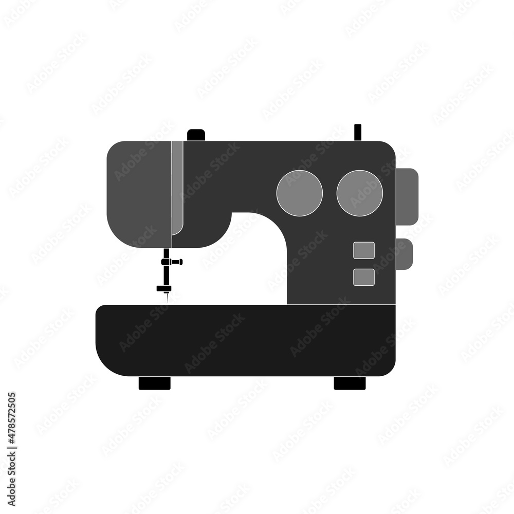 The icon of a sewing machine for sewing clothes on a white background.