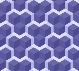 Wandcirkels Pantone 2022 very peri Geometrische 3D kubussen in lila  © speedmanstudio