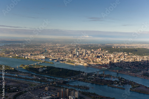 Montreal and St Lawrence from Brossard Quebec Canada