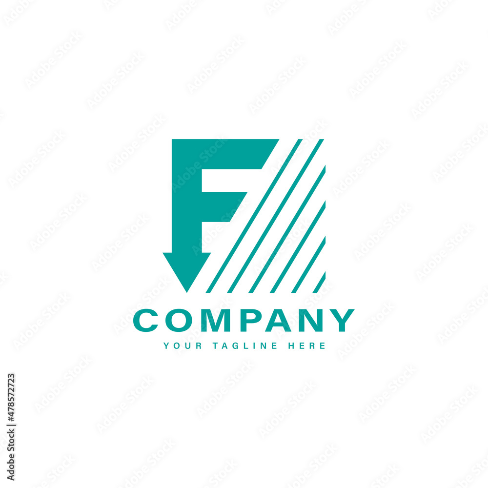 Abstract Initial Letter F Arrow Logo. Blue F Letter with Arrow Icon Combination with Stripes isolated on White Background. Usable for Business and Branding Logos. Flat Vector Logo Design Template Abstract Initial Letter F Arrow Logo. Blue F Letter with Arrow Icon Combination with Stripes isolated on White Background. Usable for Business and Branding Logos. Flat Vector Logo Design Template