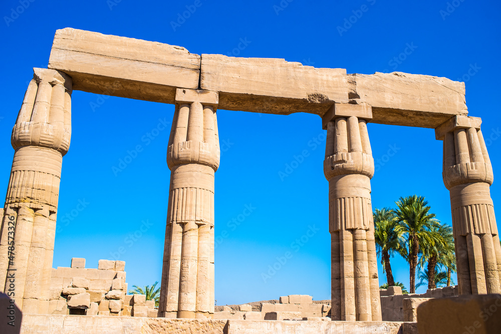 Luxor Temple in Luxor, ancient Thebes, Egypt. Luxor Temple is a large Ancient Egyptian temple complex located on the east bank of the Nile River. Luxor Temple in Luxor, ancient Thebes, Egypt. Luxor Temple is a large Ancient Egyptian temple complex located on the east bank of the Nile River.