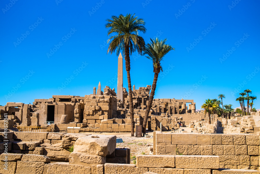 Luxor Temple in Luxor, ancient Thebes, Egypt. Luxor Temple is a large Ancient Egyptian temple complex located on the east bank of the Nile River.