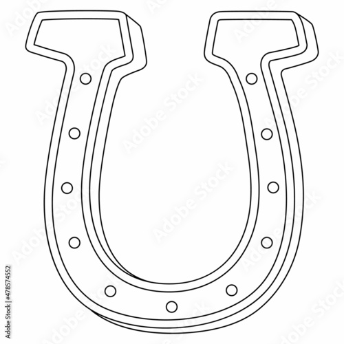 Horseshoe Coloring Page for Kids