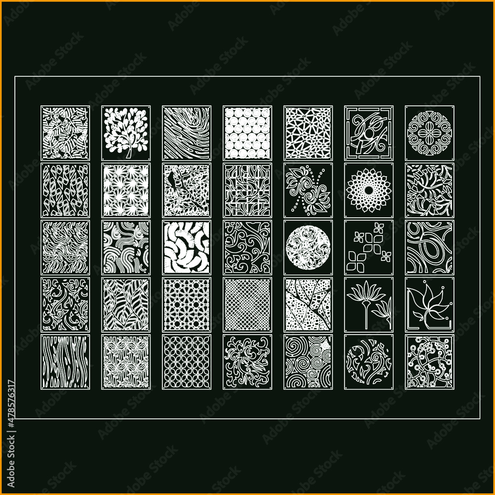 Jali design for graphic and CNC.router Geometric laser cutting vector  pattern. Stock Vector | Adobe Stock