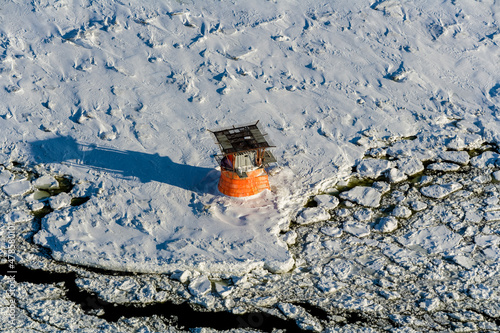 Navigational Buoy Near Cap Sante on the St Lawernce Quebec Canada photo