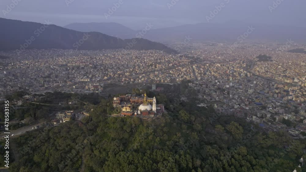 Wide aerial view of Kathmandu Nepal near Swayambhunath Stupa. Wide aerial view of Kathmandu Nepal near Swayambhunath Stupa.
