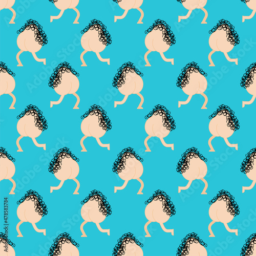 Scrotum pattern seamless. Male balls background. cartoon vector illustration.