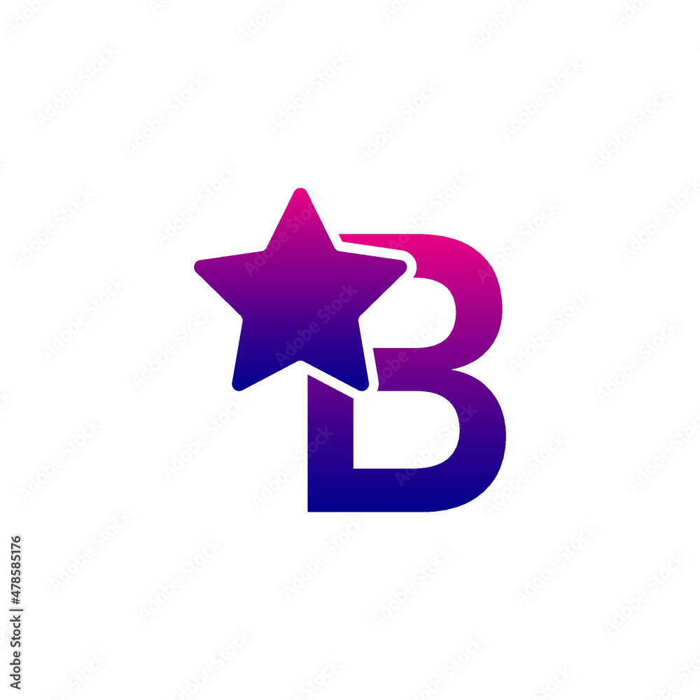 Vector initial B and star modern logo design Vector initial B and star modern logo design