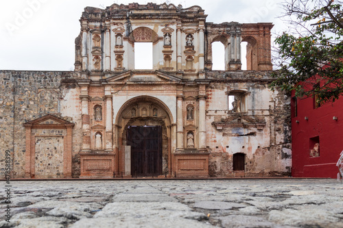 temple ruins in antigua guatemala, low angle view
