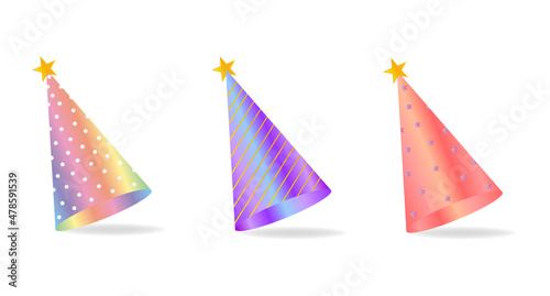 Obraz na płótnie Party hats isolated on white background, vector w salonie