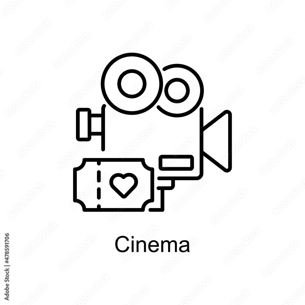 Cinema  Vector line icons for your digital or print projects.