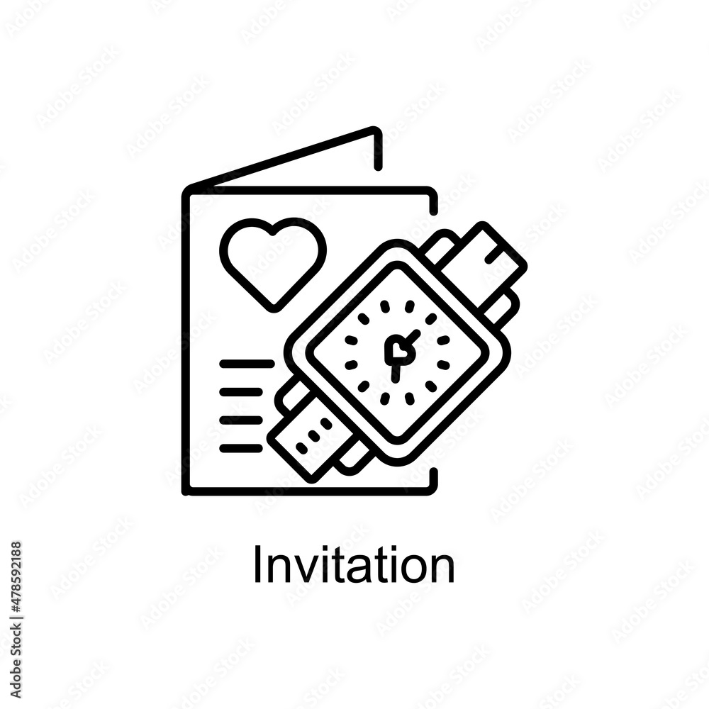 Invitation Vector line icons for your digital or print projects. Invitation Vector line icons for your digital or print projects.