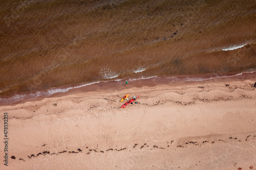 Kayaks on a Beach Prince Edward Island Canada