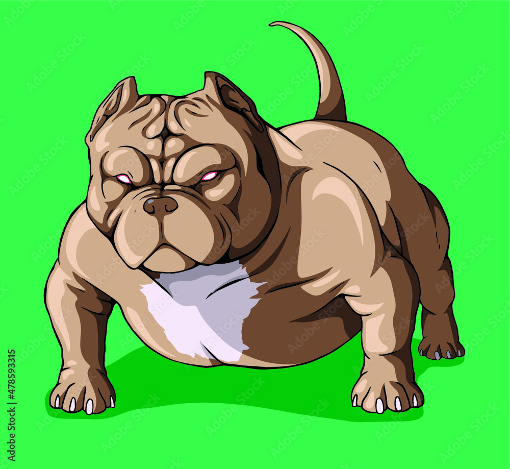 Design vector american bully dog pitbull Stock Vector | Adobe Stock