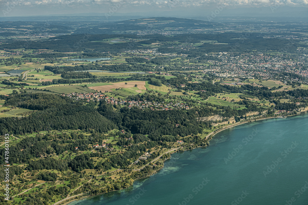 Bodensee Nordufer Flugaufnahme Flugbild Überlingen