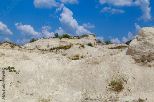 Mountain limestone in the wild. Beautiful landscape background with natural stone photo