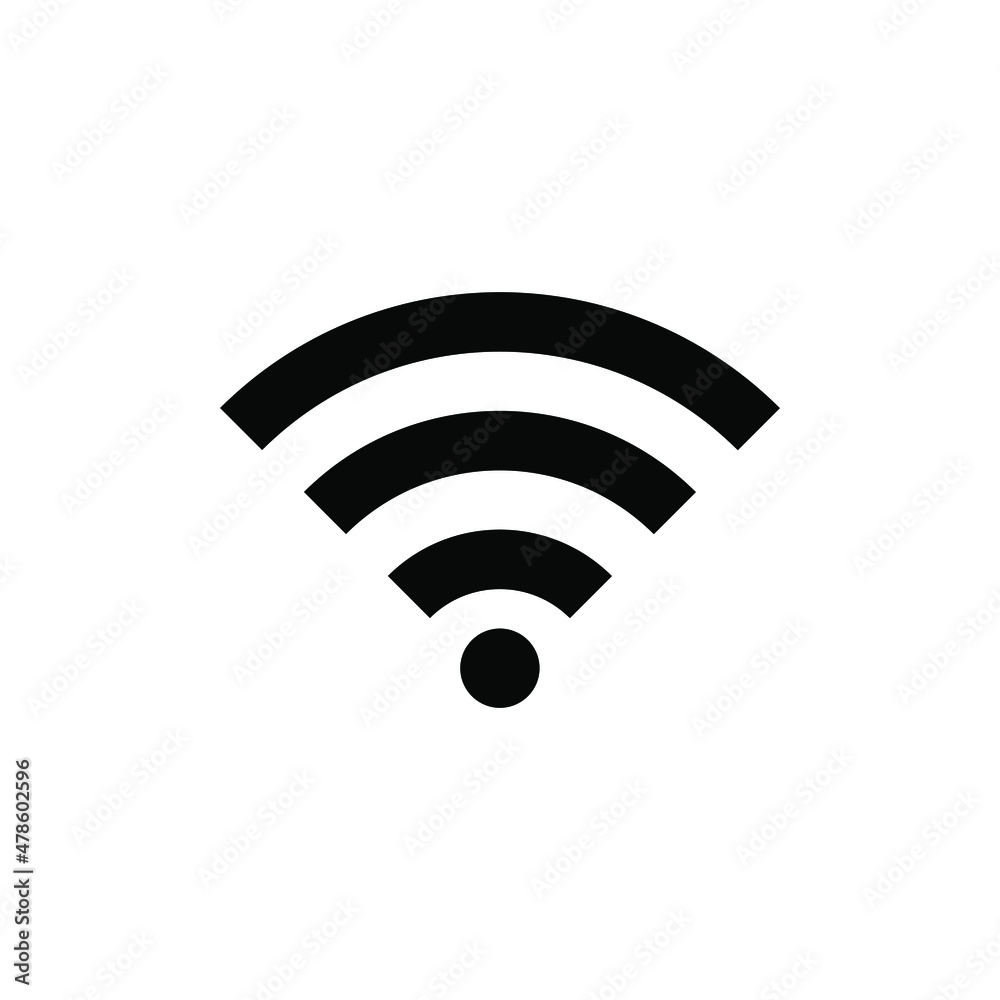 Wi-Fi icon in black on a white background. Wireless internet signal. Vector illustration. Wi-Fi icon in black on a white background. Wireless internet signal. Vector illustration.