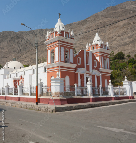 The main church of Lunahuana town, in Peru. photo