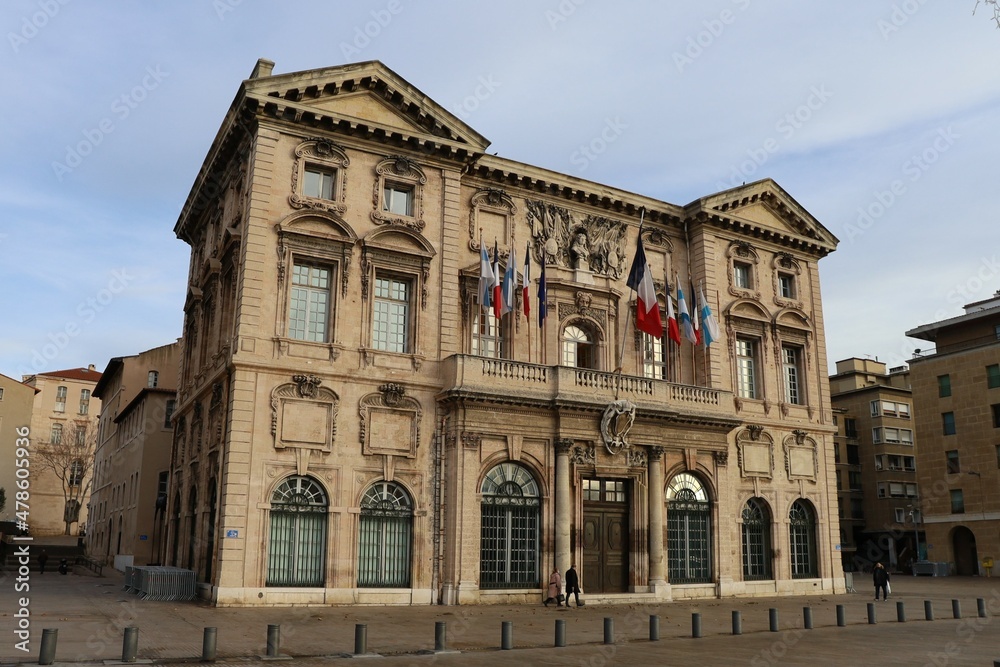 La mairie, vue de l'extérieur, ville de Marseille, département des Bouches du Rhône, France
