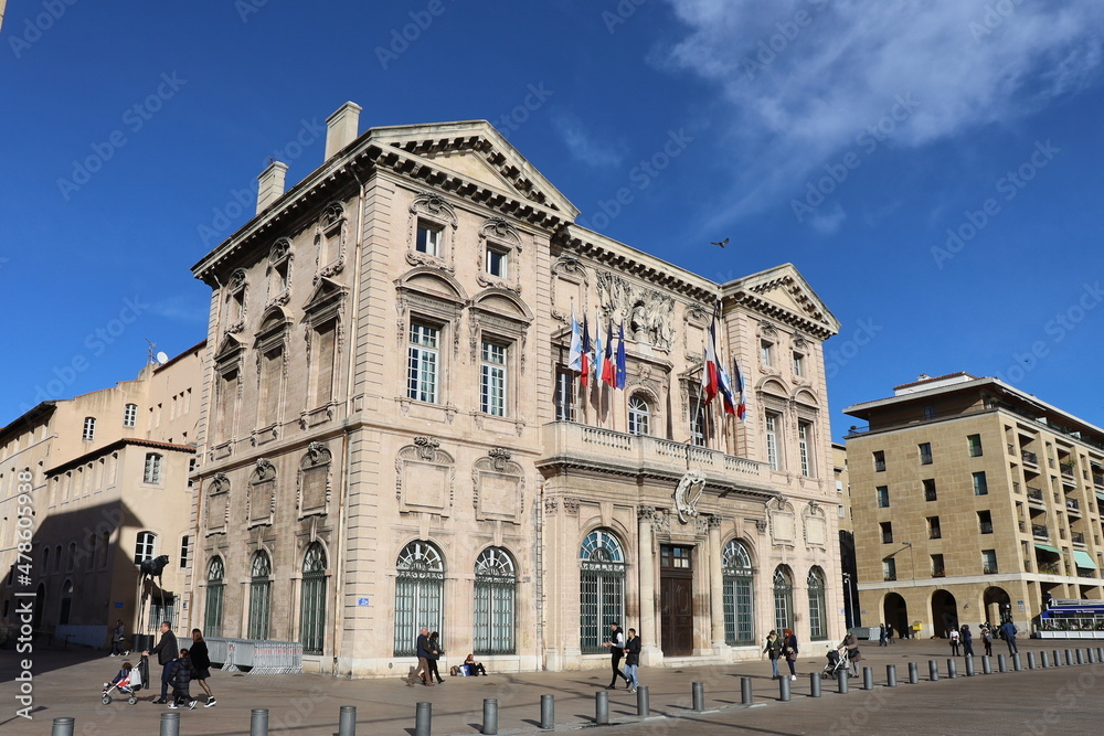 La mairie, vue de l'extérieur, ville de Marseille, département des Bouches du Rhône, France