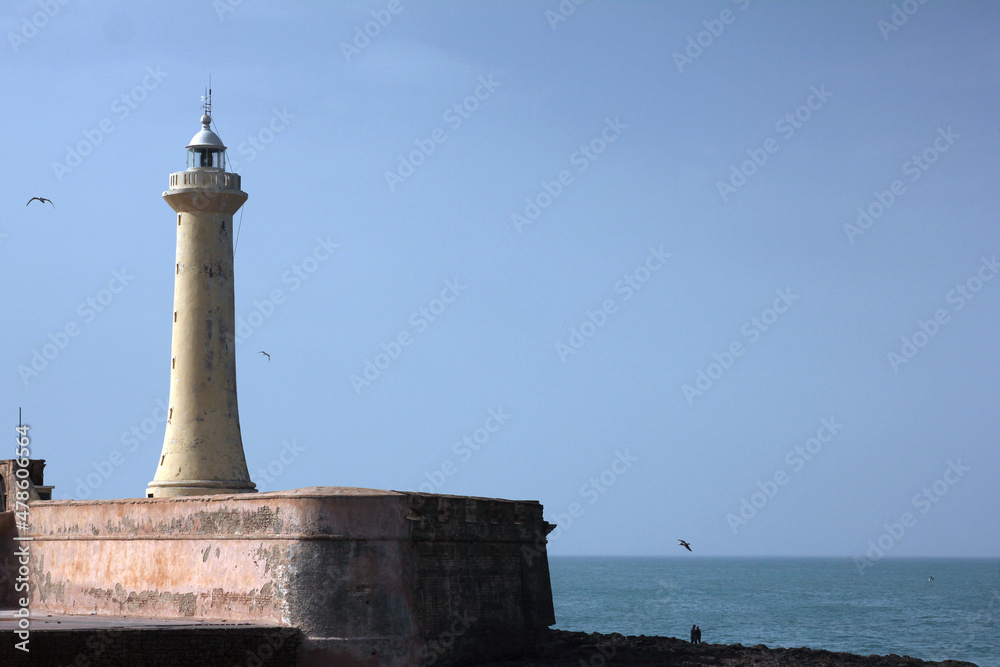 Lighthouse (Phare de Rabat) on the Atlantic Ocean in the city of Rabat, Morocco