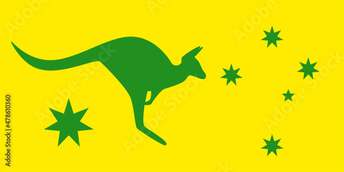 Alternative Australian Flag green and gold photo