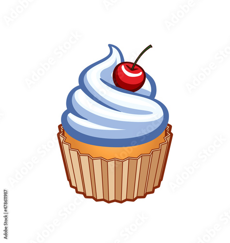 classic cartoon cupcake vanilla cream