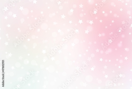 Light Pink, Yellow vector template with ice snowflakes, stars.