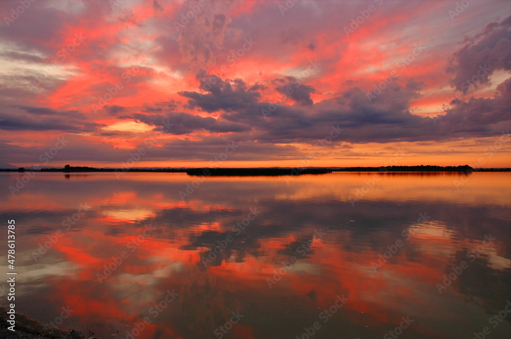 Abend an einem See im Burgenland Abend an einem See im Burgenland