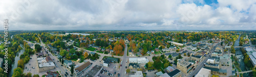 Aerial panorama scene of Fergus, Ontario, Canada photo