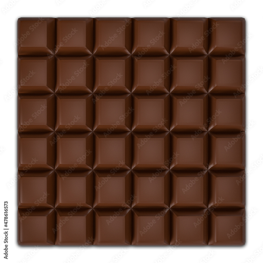 Close view of chocolate bar isolated on white background top view high quality details Close view of chocolate bar isolated on white background top view high quality details