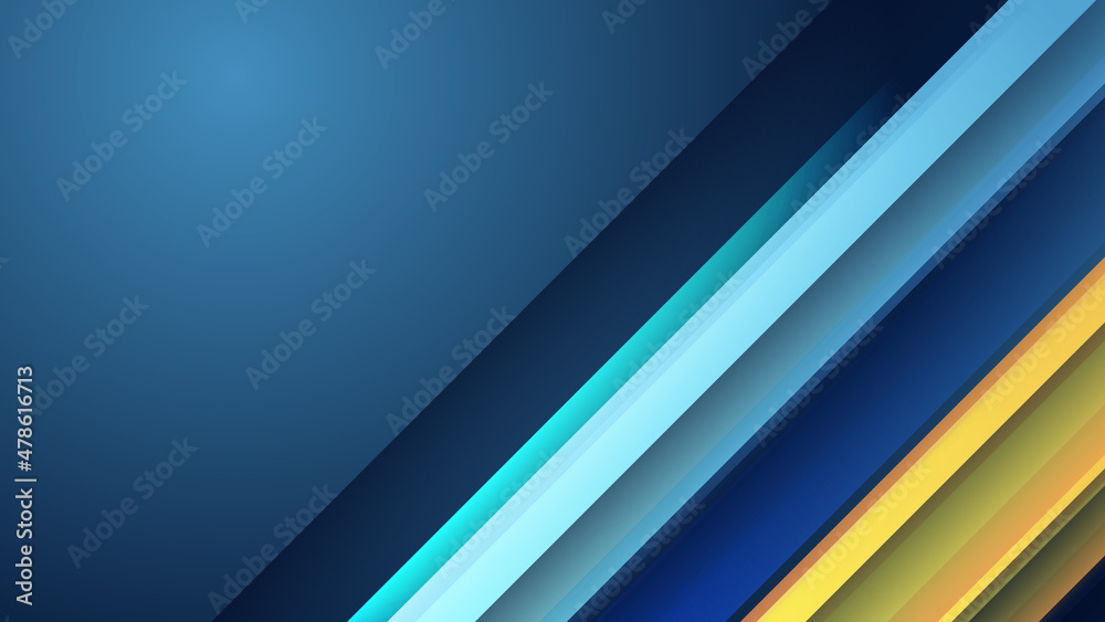 Fototapeta premium Modern blue and orange yellow abstract 3d presentation background