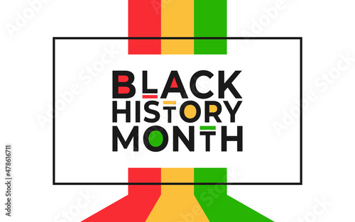 Black History Month banner. Vector illustration of design template for national holiday poster or card. Annual celebration in february in USA and Canada, october in UK