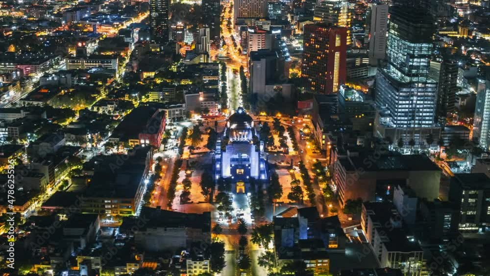 Monumento Revolucion noche drone
