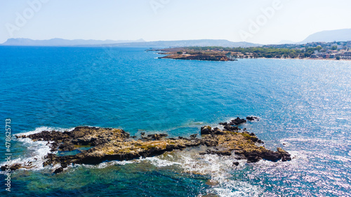 Fototapeta Naklejka Na Ścianę i Meble -  Amazing aerial view of island on Crete, Greece.