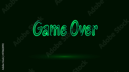 neon green game over sign
