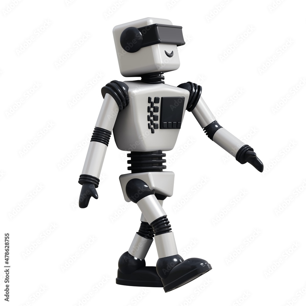 White android robot Isolated on white background. 3D rendering. White android robot Isolated on white background. 3D rendering.