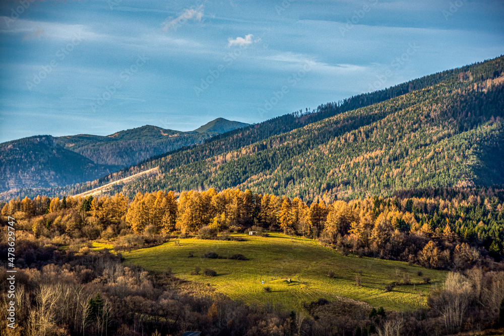 autumn landscape in the mountains, Western Tatras, Západne Tatry, Liptov, Slovakia, Europe autumn landscape in the mountains, Western Tatras, Západne Tatry, Liptov, Slovakia, Europe